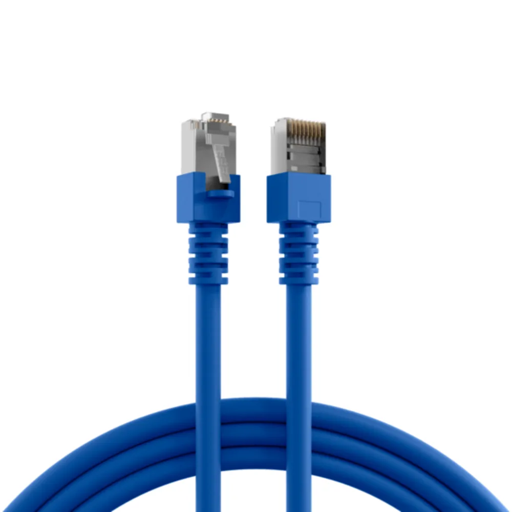 Patchkabel RJ45 Patchkabel Cat.5e SF/UTP PVC, CCA 20m - 1 VPE = 5 Stï¿½ck fra EFB Elektronik i Blå – produktbillede