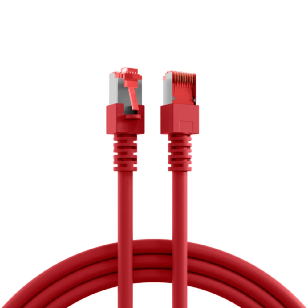 Patchkabel RJ45 Patchkabel Cat.6 S/FTP LSZH, 20m - 1 VPE = 5 Stï¿½ck von EFB Elektronik in Rot – Produktfoto