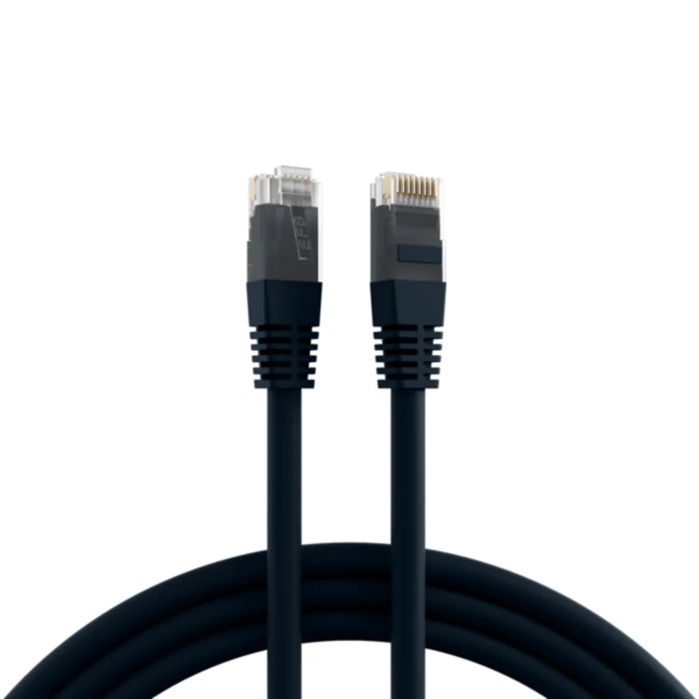 Patchkabel RJ45 Patchkabel Cat.6 U/UTP PVC, CCA 3m - 1 VPE = 10 Stï¿½ck fra EFB Elektronik i Sort – produktbillede