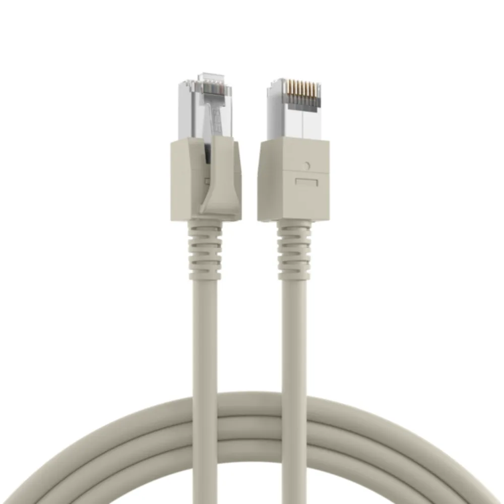 Patchkabel RJ45 Patchkabel Cat.6A S/FTP FRNC, VC LED grau 1m - 1 VPE = 10 Stï¿½ck by EFB Elektronik – product photo