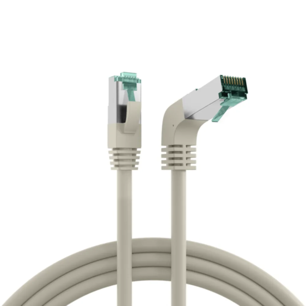 Patchkabel RJ45 Patchkabel Cat.6A S/FTP LSZH, 1x90° grau 3m - 1 VPE = 10 Stï¿½ck från EFB Elektronik – produktbild