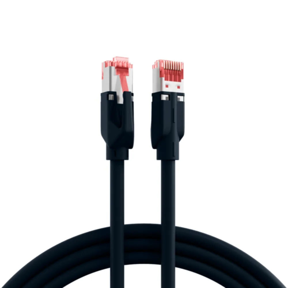 Patchkabel RJ45 Patchkabel Cat.6A S/FTP LSZH, Draka UC900 TM21 0,5m - 1 VPE = 5 Stï¿½ck fra EFB Elektronik i Sort – produktbillede