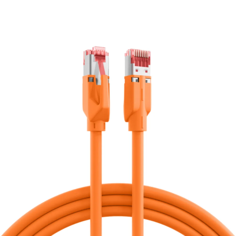 Patchkabel RJ45 Patchkabel Cat.6A S/FTP LSZH, Draka UC900 TM21 1m - 1 VPE = 5 Stï¿½ck fra EFB Elektronik i Orange – produktbillede