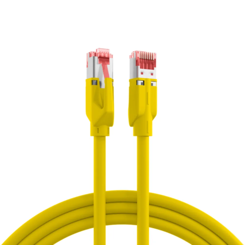 Patchkabel RJ45 Patchkabel Cat.6A S/FTP LSZH, Draka UC900 TM21 0,5m - 1 VPE = 5 Stï¿½ck fra EFB Elektronik i Gul – produktbillede
