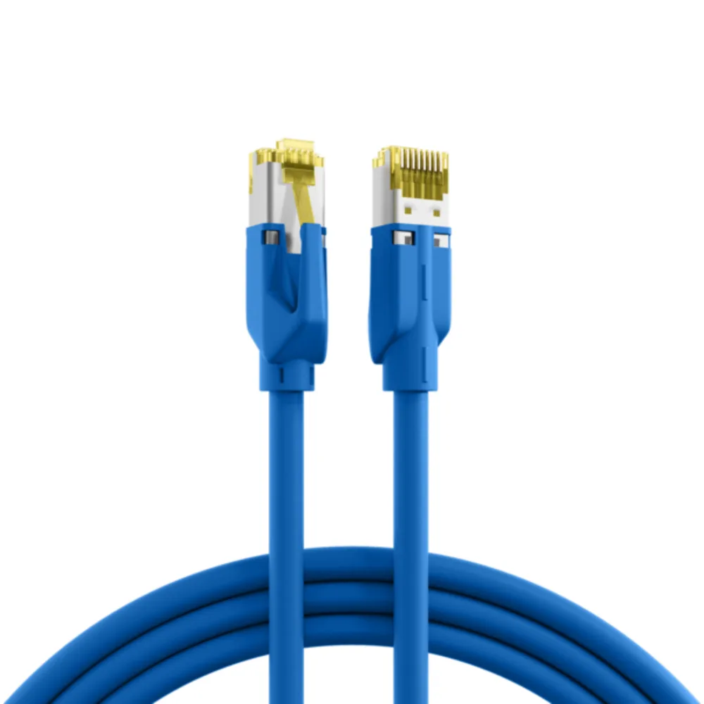 Patchkabel RJ45 Patchkabel Cat.6A S/FTP LSZH, Draka UC900 TM31 blau 7,5m - 1 VPE = 5 Stï¿½ck by EFB Elektronik – product photo