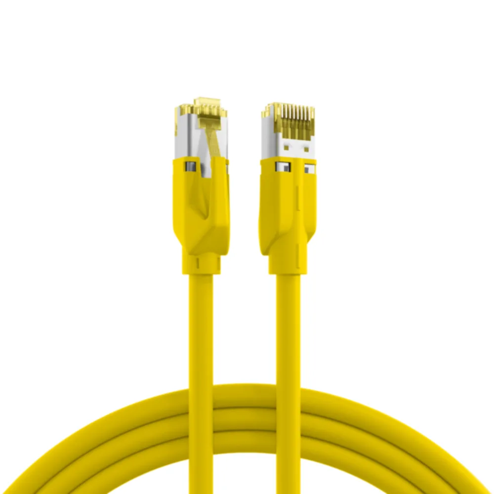 Patchkabel RJ45 Patchkabel Cat.6A S/FTP LSZH, Draka UC900 TM31 gelb 0,5m - 1 VPE = 5 Stï¿½ck by EFB Elektronik – product photo
