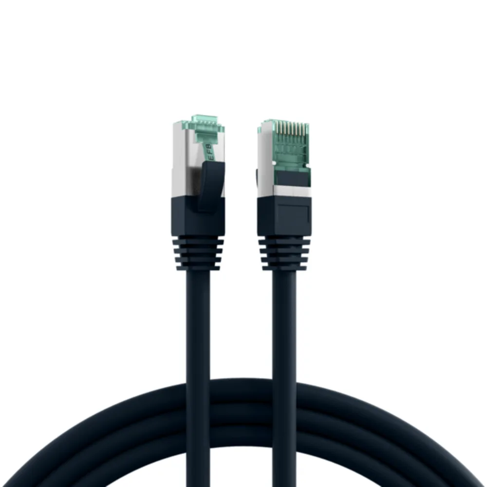 Patchkabel RJ45 Patchkabel Cat.6A S/FTP LSZH, schwarz 0,25m - 1 VPE = 10 Stï¿½ck by EFB Elektronik – product photo