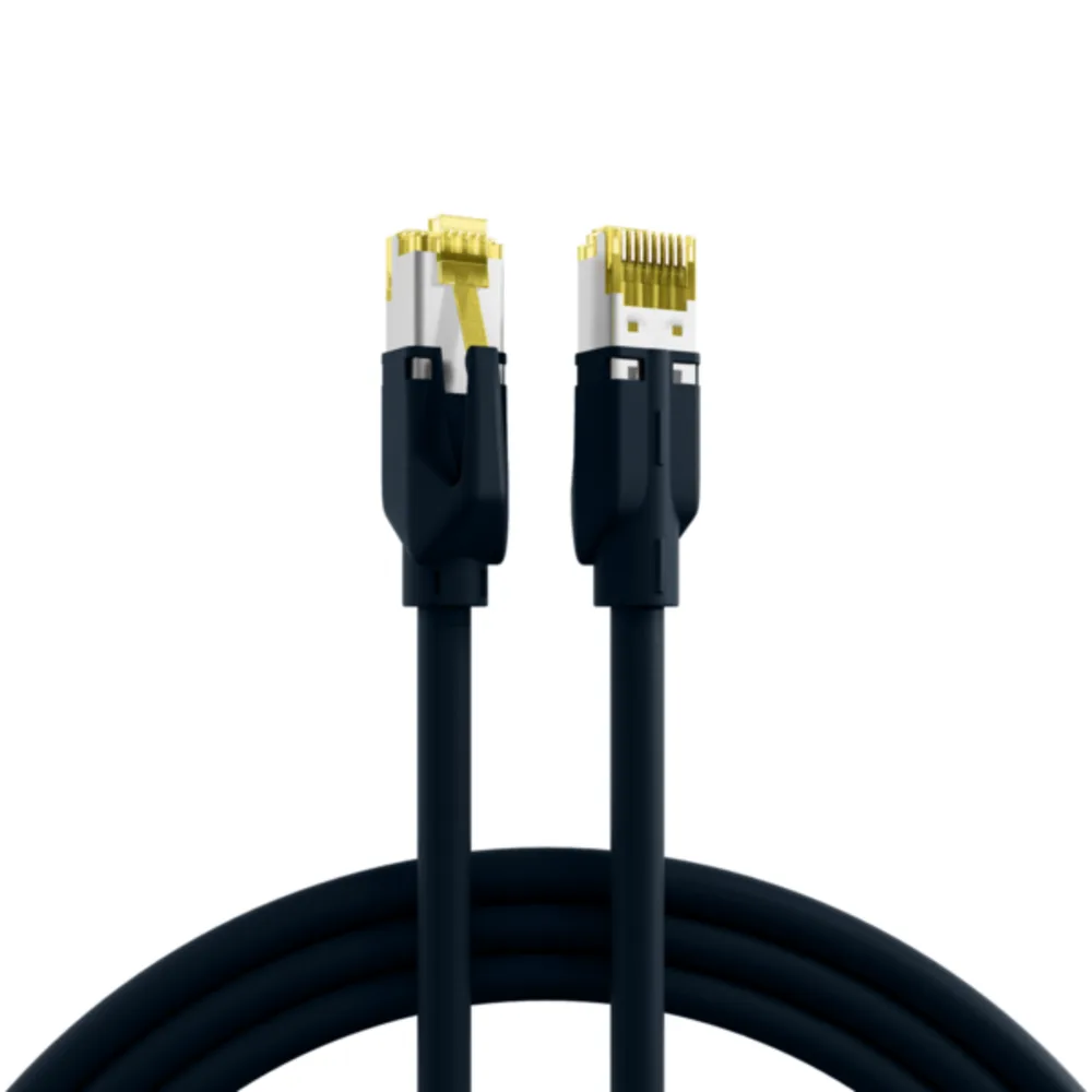 Patchkabel RJ45 Patchkabel Cat.6A S/FTP PUR, Cat.7 Rohkabel TM31 schwarz 2m - 1 VPE = 5 Stï¿½ck by EFB Elektronik – product photo