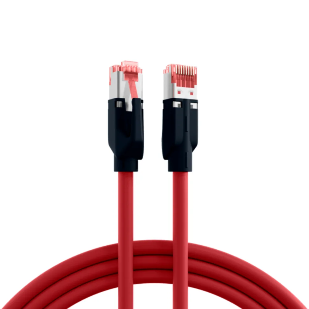 Patchkabel RJ45 Patchkabel Cat.6A S/FTP PUR, Draka UC900 TM21 3m - 1 VPE = 5 Stï¿½ck by EFB Elektronik in Red – product photo