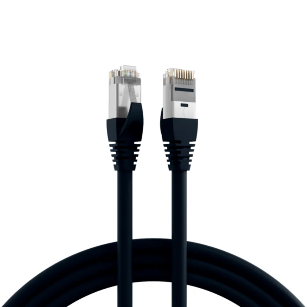 Patchkabel RJ45 Patchkabel Cat.6A S/FTP TPE, 6KV, schwarz 7,5m - 1 VPE = 40 Stï¿½ck by EFB Elektronik – product photo