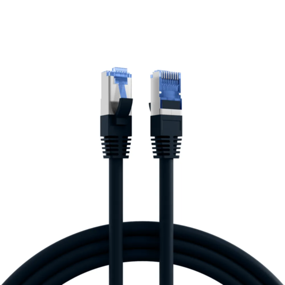 Patchkabel RJ45 Patchkabel Cat.6A S/FTP TPE, Cat.7 Rohkabel superflex schwarz 2m - 1 VPE = 10 Stï¿½ck by EFB Elektronik – product photo