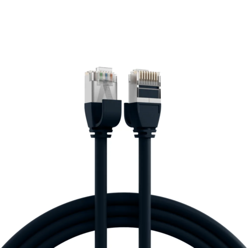 Patchkabel RJ45 Patchkabel Cat.6A U/FTP TPE, 4mm ultraflex schwarz 0,15m - 1 VPE = 10 Stï¿½ck by EFB Elektronik – product photo
