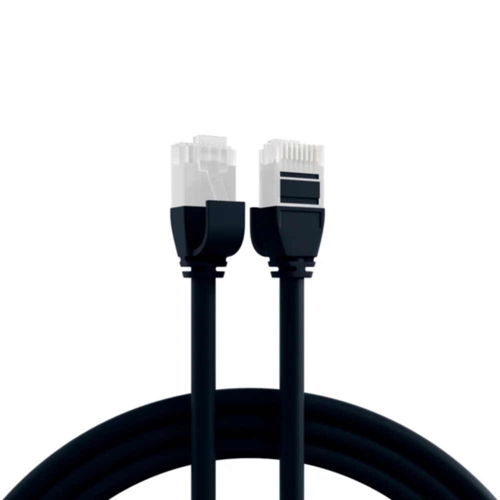 Patchkabel RJ45 Patchkabel Cat.6A U/UTP TPE, 3,6mm ultraflex schwarz 1m - 1 VPE = 10 Stï¿½ck van EFB Elektronik – productfoto