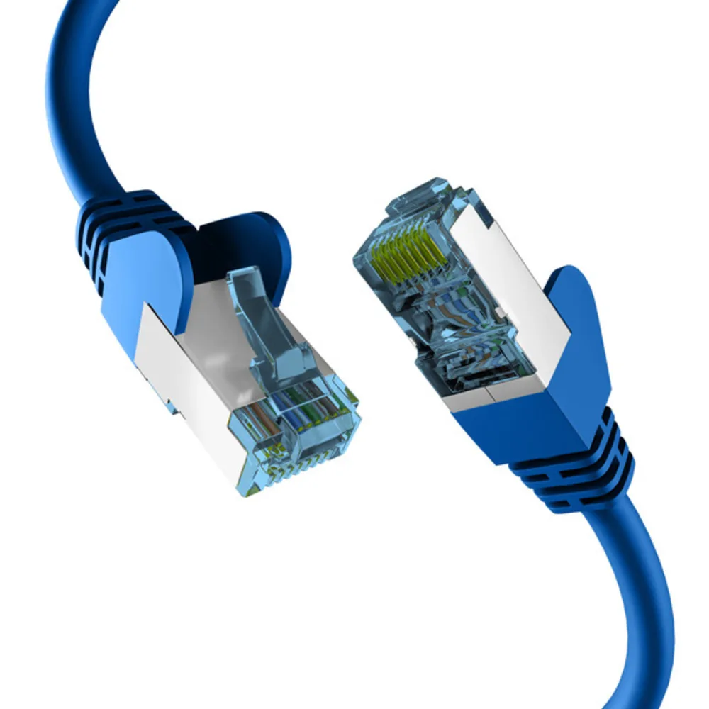Patchkabel RJ45 PATCHKABEL mit CAT7 ROHKABEL BLAU 3m, S/FTP PIMF Netzwerkkabel LAN DSL - 1 VPE = 10 Stï¿½ck fra EFB Elektronik – produktbillede