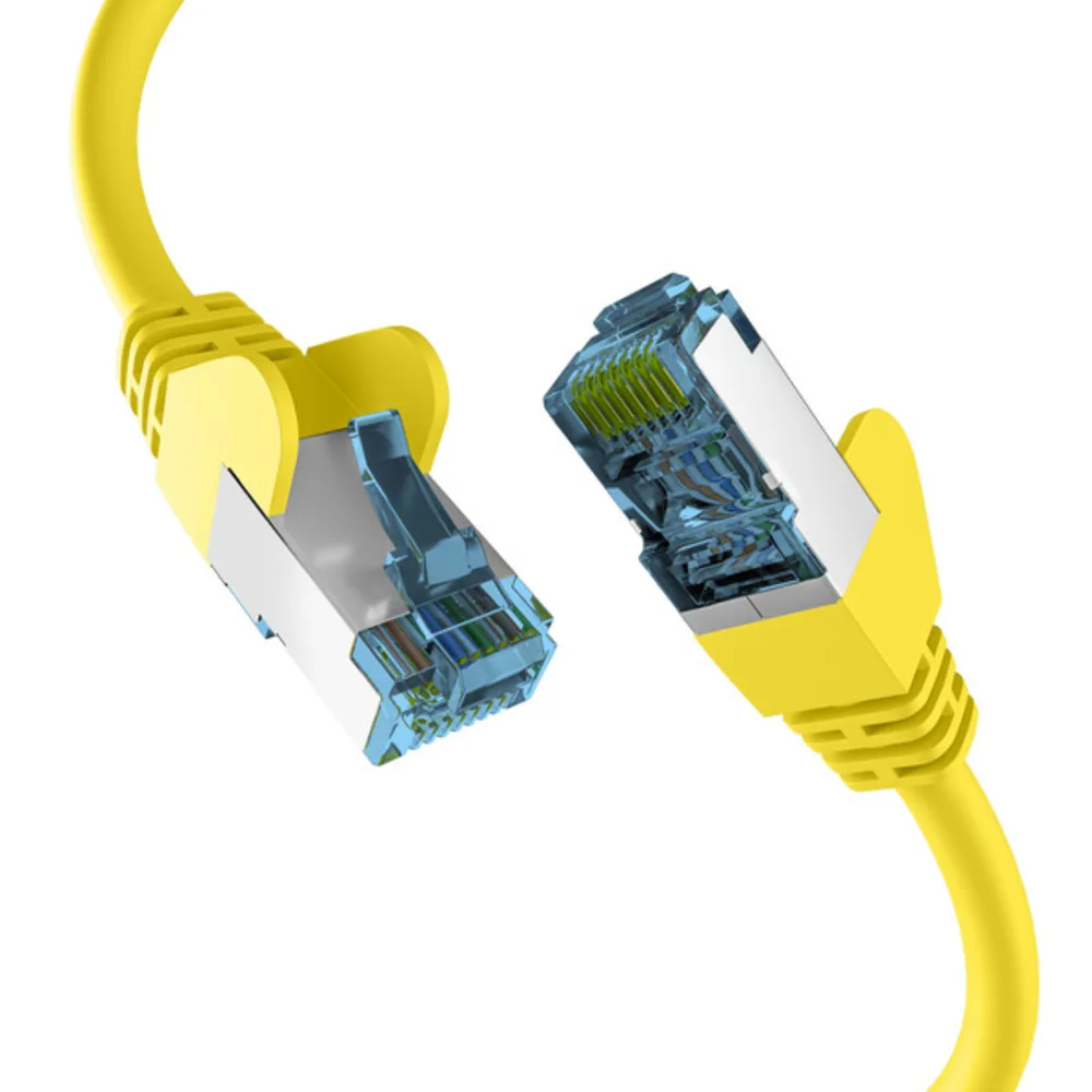 Patchkabel RJ45 PATCHKABEL mit CAT7 ROHKABEL GELB 3m, S/FTP PIMF Netzwerkkabel LAN DSL - 1 VPE = 10 Stï¿½ck de EFB Elektronik – photo produit