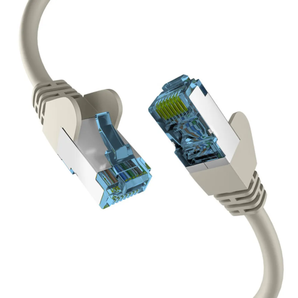 Patchkabel RJ45 PATCHKABEL mit CAT7 ROHKABEL GRAU 15m, S/FTP PIMF Netzwerkkabel LAN DSL - 1 VPE = 5 Stï¿½ck de EFB Elektronik – photo produit