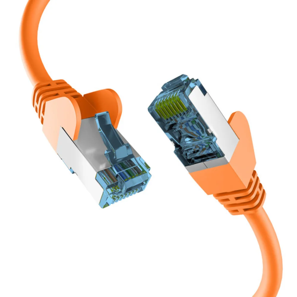 Patchkabel RJ45 PATCHKABEL mit CAT7 ROHKABEL ORANGE 1m, S/FTP PIMF Netzwerkkabel LAN DSL - 1 VPE = 10 Stï¿½ck de EFB Elektronik – photo produit