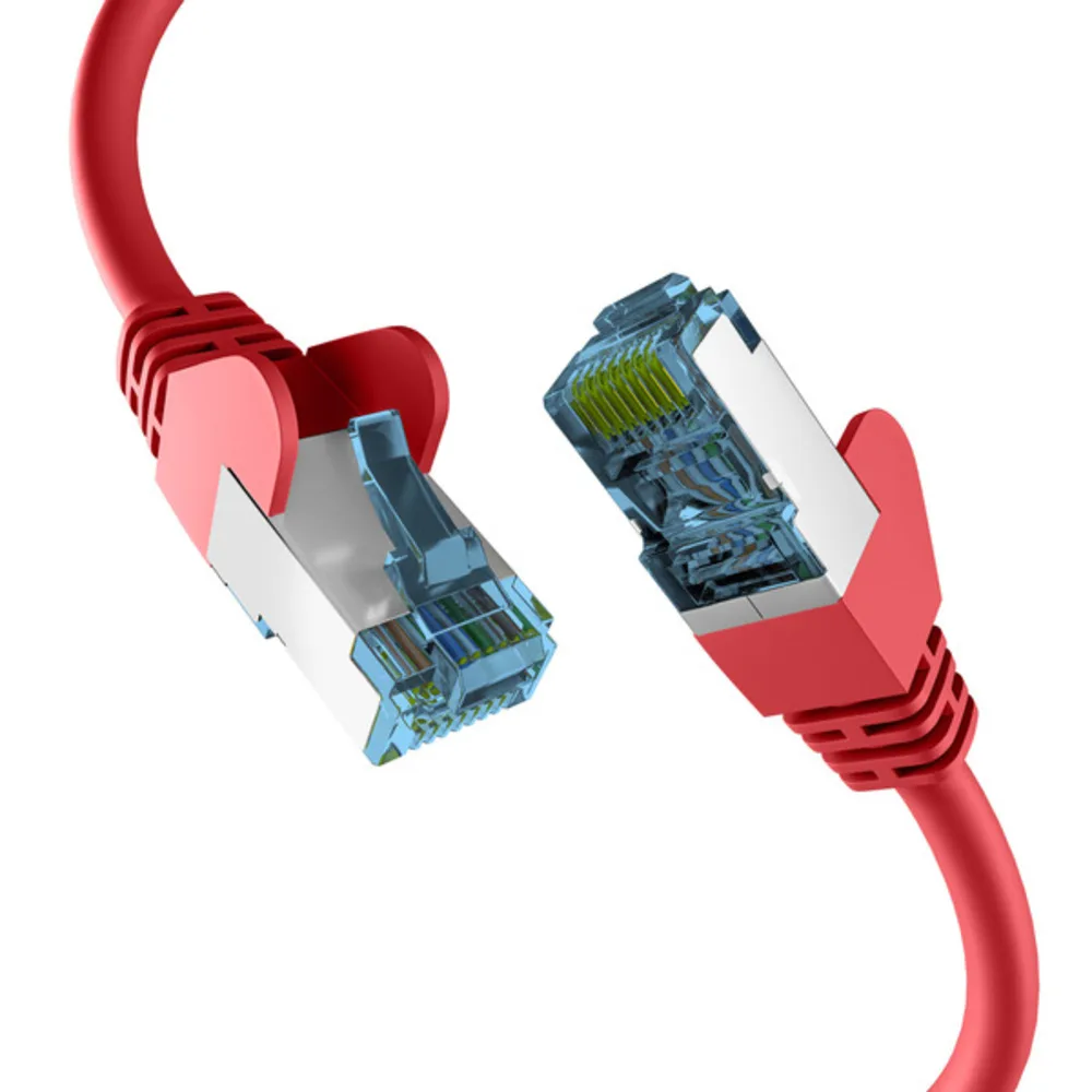Patchkabel RJ45 PATCHKABEL mit CAT7 ROHKABEL ROT 5m, S/FTP PIMF Netzwerkkabel LAN DSL - 1 VPE = 10 Stï¿½ck de EFB Elektronik – photo produit