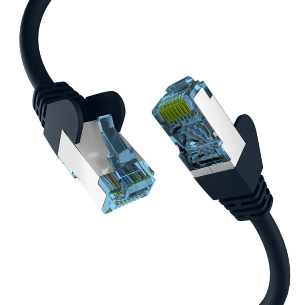 Patchkabel RJ45 PATCHKABEL mit CAT7 ROHKABEL SCHWARZ 50m, S/FTP PIMF Netzwerkkabel LAN DSL - 1 VPE = 5 Stï¿½ck van EFB Elektronik – productfoto