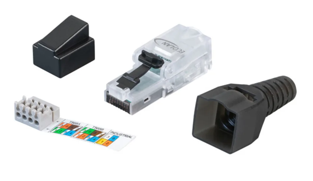 RJ45 Stecker + Zubehör ECOLAN® RJ45 Stecker UTP Cat.6, feldkonfektionierbar - 1 VPE = 50 Stï¿½ck by EFB Elektronik – product photo