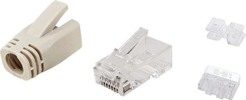 Connector RJ45 Categorie 6 UTP Equip 121176 Transparant 100 Stuks van Equip in Transparant, Wit – productfoto