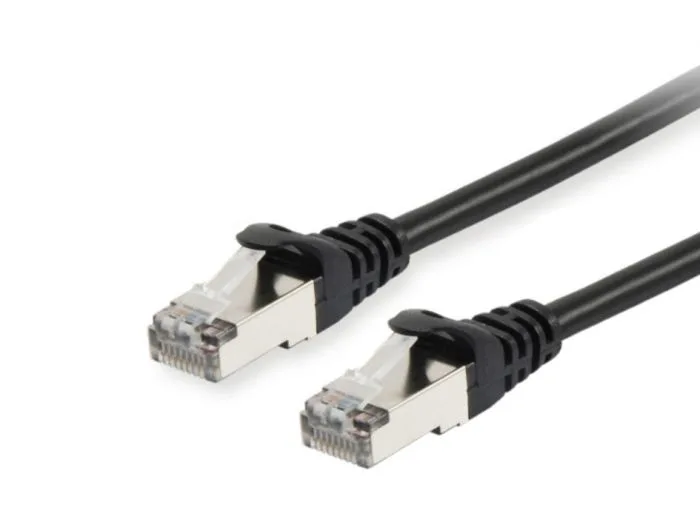 Patchkabel Cat6A S/FTP 2xRJ45 10.00m schwarz LSZH Polybeutel by Equip – product photo