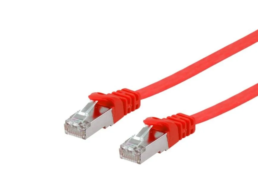 Patchkabel Cat6A Flat U/FTP 2xRJ45 1.00m rot LSZH Polybeutel by Equip – product photo