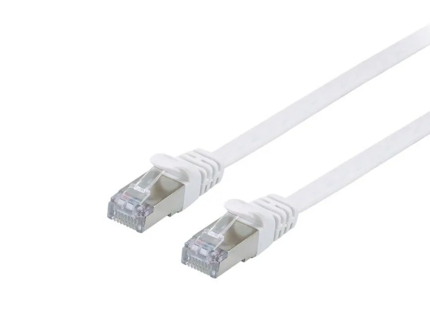 Patchkabel Cat6A Flat U/FTP 2xRJ45 1.00m weiß LSZH Polybeutel by Equip – product photo