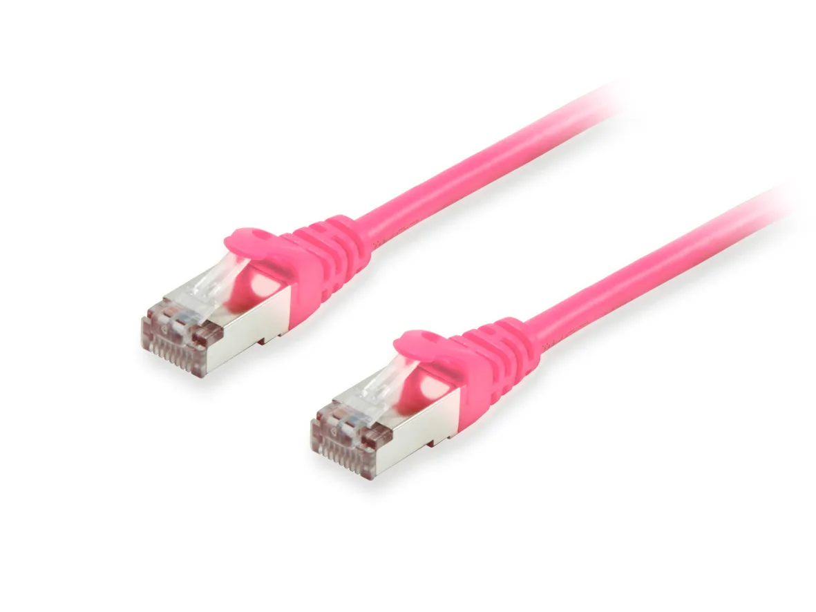 Patchkabel Cat6A S/FTP 2xRJ45 3.00m pink LSZH Polybeutel de Equip – photo produit