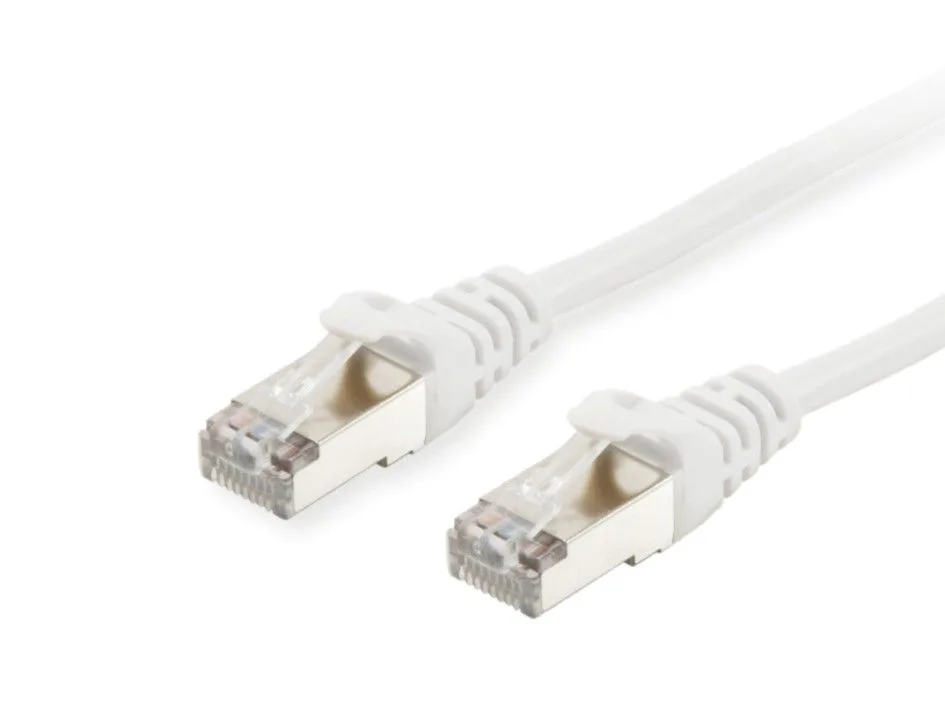Patchkabel Cat6A S/FTP 2xRJ45 7.50m weiß LSZH Polybeutel de Equip – photo produit