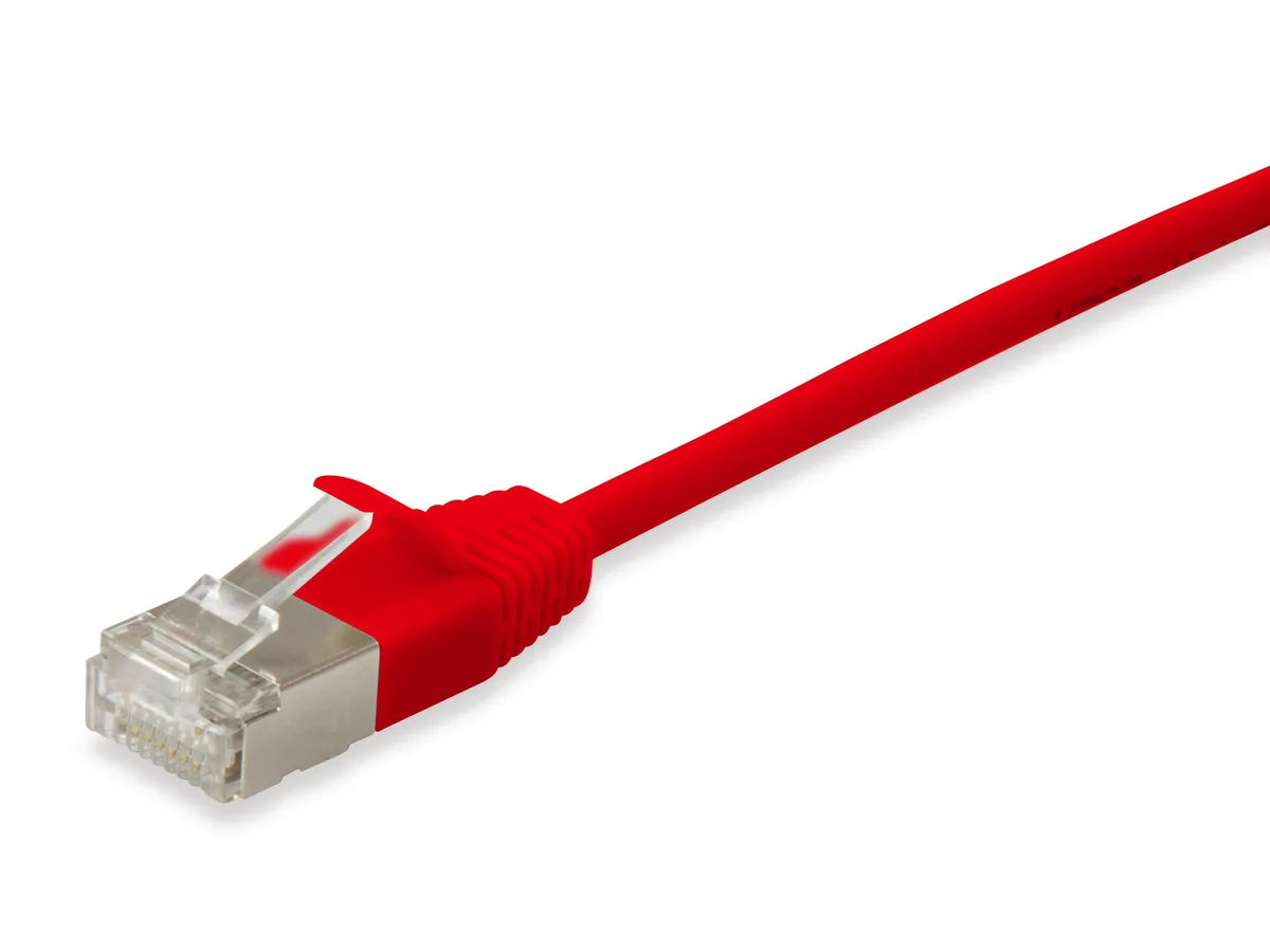 Patchkabel Cat6A SlimFlex F/FTP 0.15m rot LSZH 2xRJ45 Polybeutel van Equip – productfoto