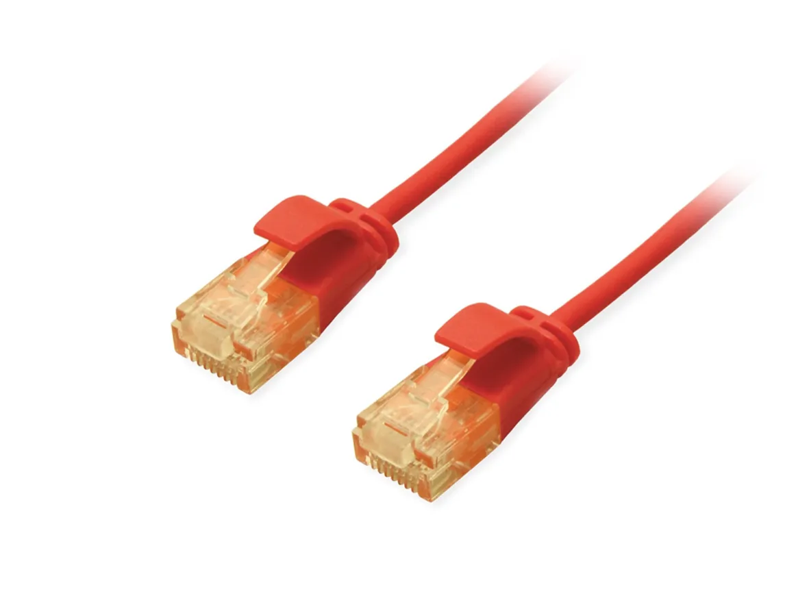 Patchkabel Cat6A SlimFlex U/UTP 2.00m rot LSZH 2xRJ45 Polybeutel van Equip – productfoto