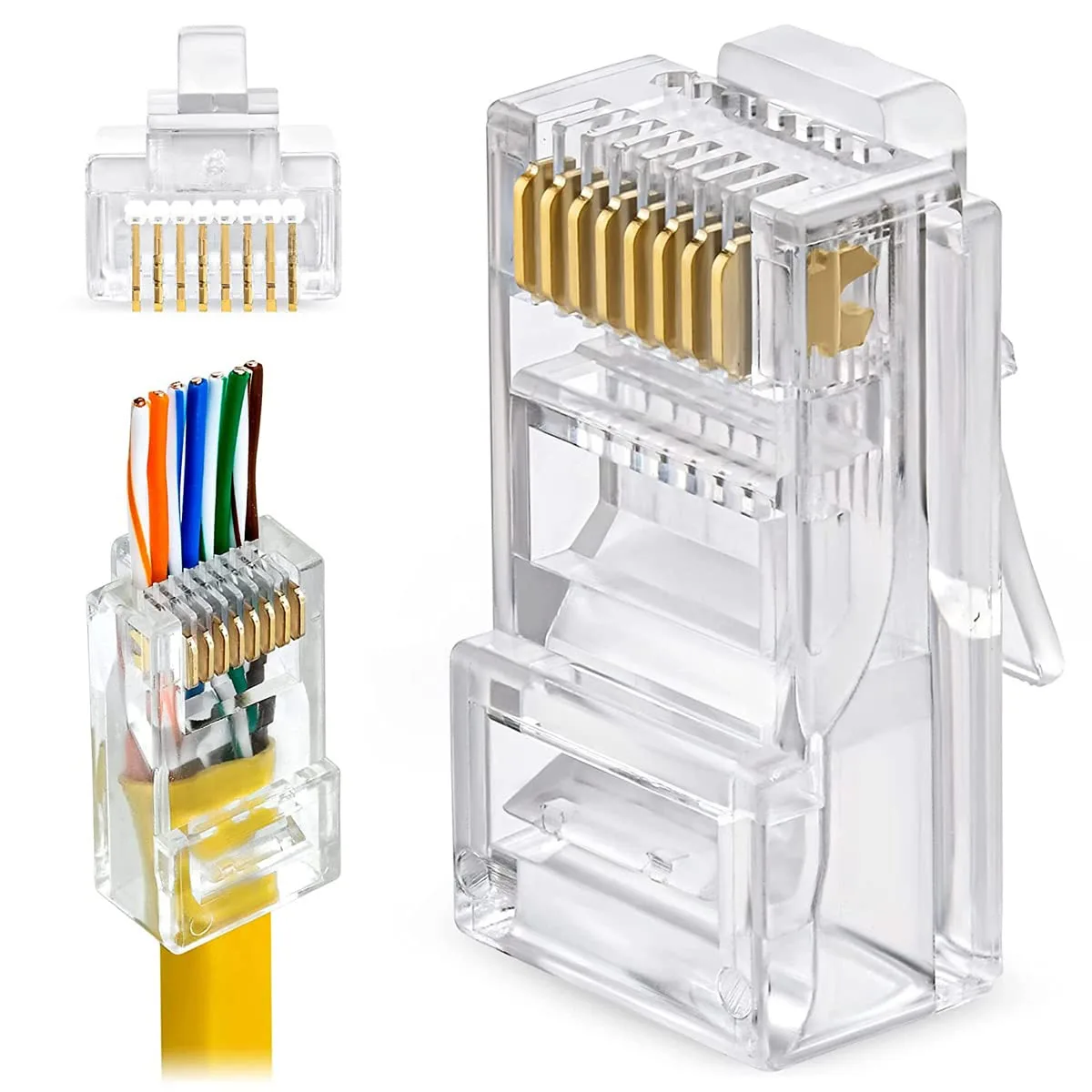 Steckersatz Cat6 RJ45 UTP ungeschirmt 100Stk transpare van Equip – productfoto