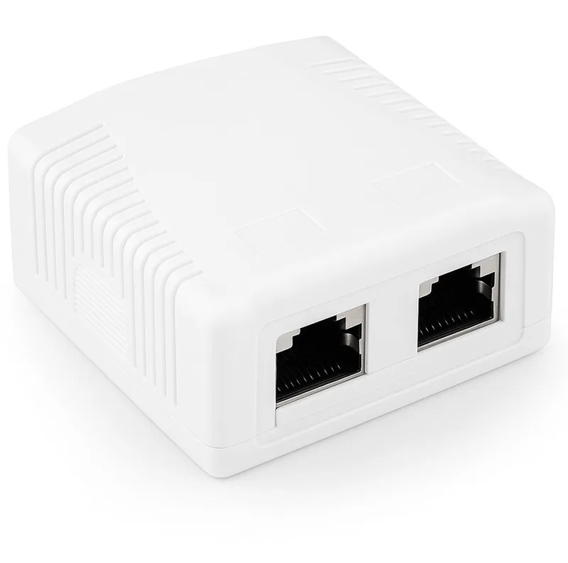 CAT6 FTP LAN-opbouwdoos, 2-poorts från Gembird i Vit – produktbild