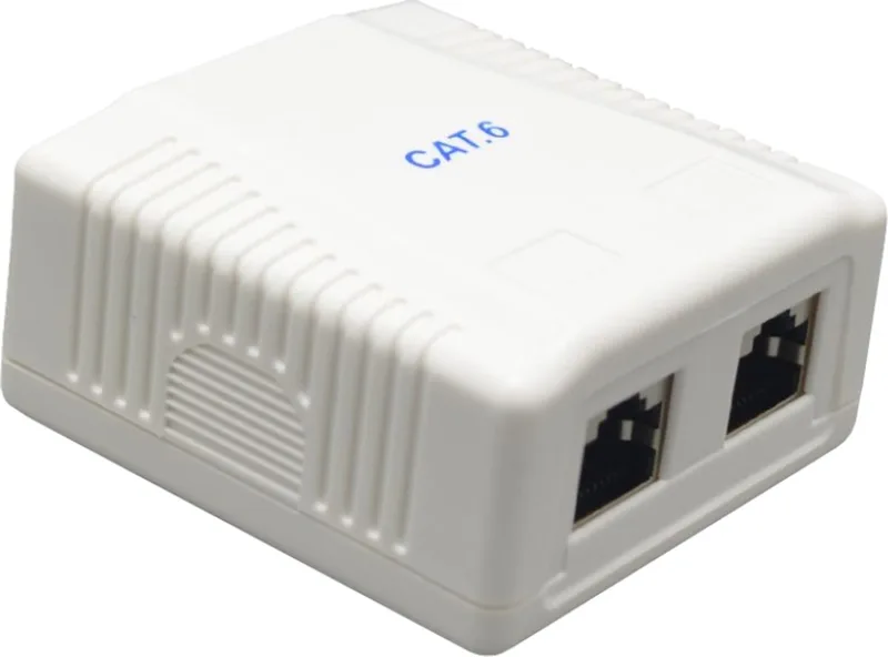 CAT6 UTP LAN-opbouwdoos, 2-poorts från Gembird i Vit – produktbild