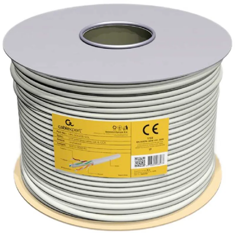 CAT6 UTP netwerk kabel rol 100m från Gembird i Grå – produktbild