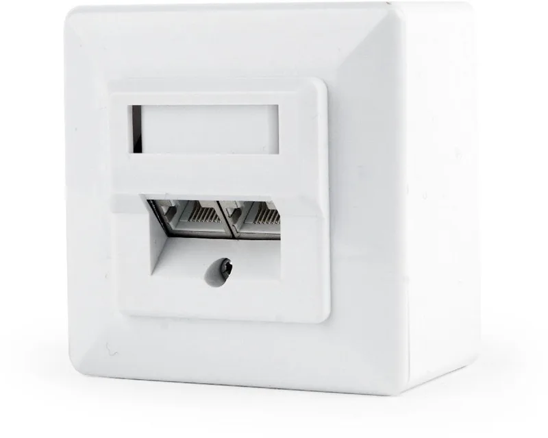 STP CAT6 Opbouwdoos - 2x RJ45 by Gembird in White – product photo