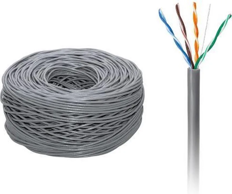 UTP CAT5e 305m 4x2 / 0,5CCA twisted pair netwerkkabel computerkabel CAT 5e Trekdoos 305 meter från Gembird i Grå – produktbild