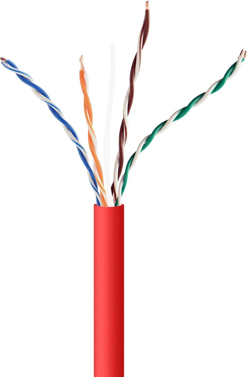 UTP Cat5E kabel (CCA) stug 305 meter från Gembird i Röd – produktbild