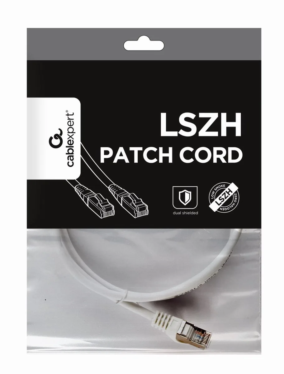 Câble Réseau Cat6a S-ftp Lszh 1 M de Gembird en Blanc – photo produit