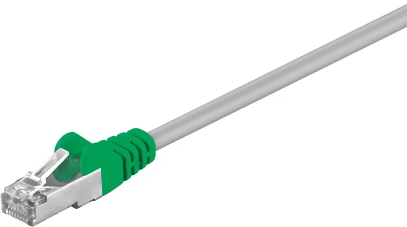 CAT 5e 3 m, F/UTP crossover-kabel, Groen, met koper beklede aluminium geleider (CCA), netwerkkabel fra Goobay i Grå – produktbillede