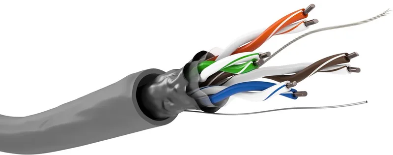 CAT 5e installatiekabel F/UTP met CCA-geleider AWG 24/1 solid en PVC-mantel, op afroldoos, ongemonteerd met IDC-techniek de Goobay en Gris – photo produit