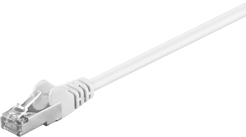 CAT 5e netwerkkabel 0,5 m F/UTP met folieafscherming en CCA-geleider, RJ45-pluggen met knikbeveiliging by Goobay in White – product photo