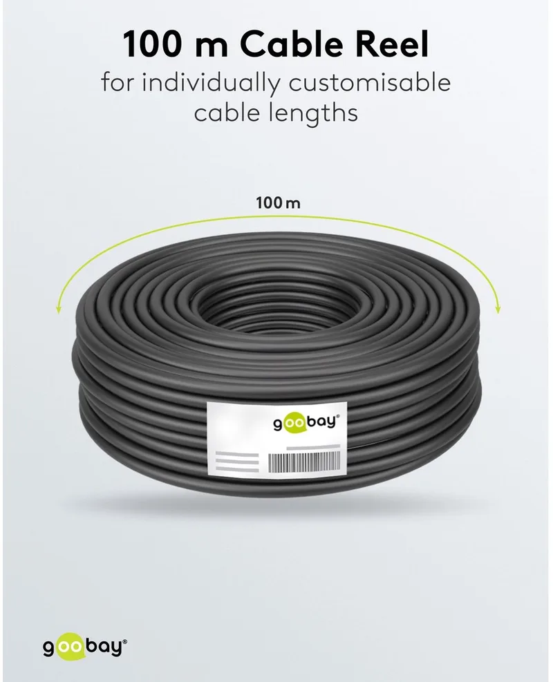 CAT 5e netwerkkabel 0,5 m SF/UTP met dubbele afscherming en CCA-geleider, RJ45-pluggen met vergrendelingsbeveiliging van Goobay in Groen – productfoto
