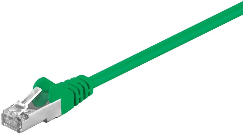 CAT 5e netwerkkabel 5 m SF/UTP met dubbele afscherming en CCA-geleider, RJ45-pluggen met vergrendelingsbeveiliging by Goobay in Green – product photo
