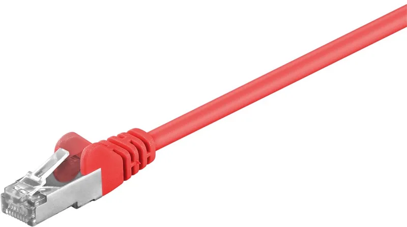 CAT 5e netwerkkabel, F/UTP, 0,5 m, met koper beklede aluminium geleider (CCA) de Goobay en Rouge – photo produit