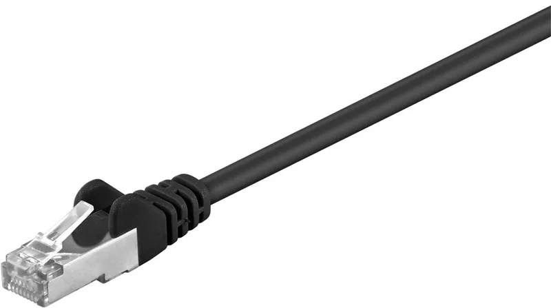 CAT 5e netwerkkabel, F/UTP, 1,5 m, met koper beklede aluminium geleider (CCA) fra Goobay i Sort – produktbillede