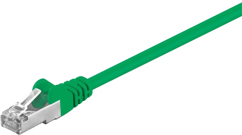 CAT 5e netwerkkabel, F/UTP, 10 m, met koper beklede aluminium geleider (CCA) van Goobay in Groen – productfoto