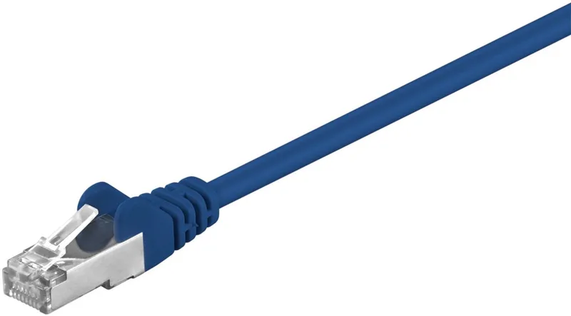 CAT 5e netwerkkabel, SF/UTP, 2 m, met koper beklede aluminium geleider (CCA) från Goobay i Blå – produktbild