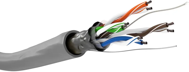 CAT 5e netwerkkabel U/UTP, 100 m, CCA-geleider, AWG 26/7, PVC, max. 40 m transmissielengte van Goobay in Grijs – productfoto